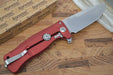 Lionsteel SR-11 Red Aluminum Integral Flipper - Satin Blade - SR11A-RS - Northwest Knives
