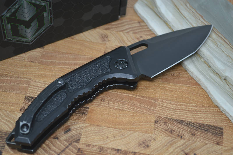 Heretic Knives Medusa Auto - Tanto DLC Blade / Black Battleworn Handle - Northwest Knives