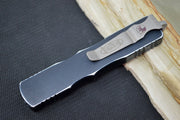 Microtech Dirac OTF - Apocalyptic Finish / Double Edge / Distressed Black Handle 225-10DBK - Northwest Knives