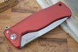 Lionsteel SR-11 Red Aluminum Integral Flipper - Satin Blade - SR11A-RS - Northwest Knives