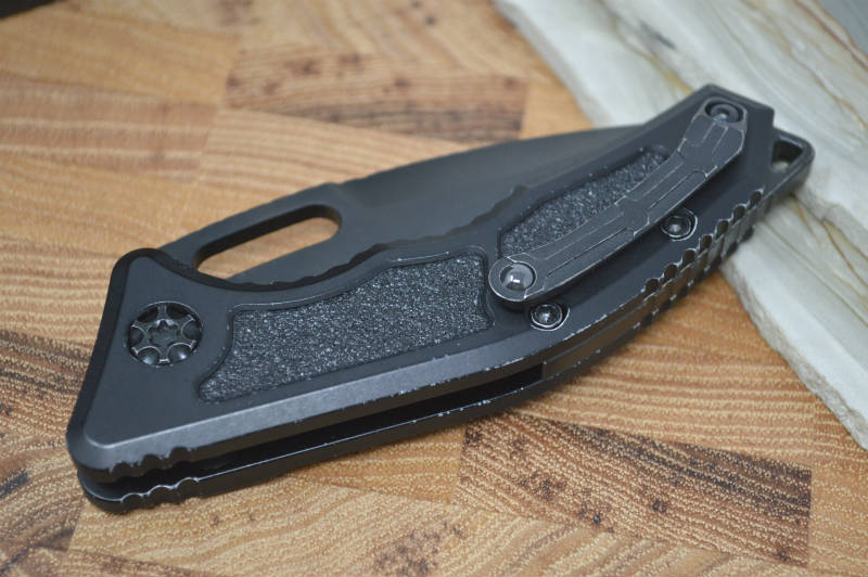Heretic Knives Medusa Auto - Tanto DLC Blade / Black Battleworn Handle - Northwest Knives