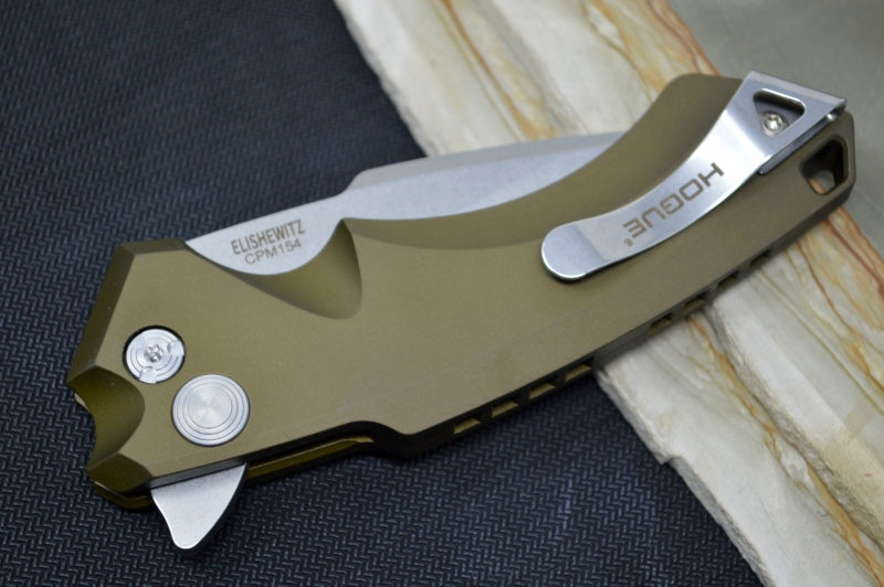 Hogue Knives EX 05 - OD Green Aluminum Handle / 154CM Steel / 3.5" Spear Point Blade 34571 - Northwest Knives
