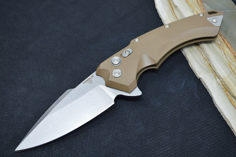 Hogue Knives EX 05 - Flat Dark Earth Aluminum Handle / 154CM Steel / 4" Spear Point Blade 34554