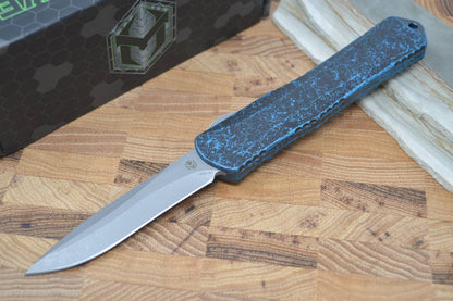 Heretic Knives Manticore X OTF - Break Through Blue / Battleworn Blade - Northwest Knives