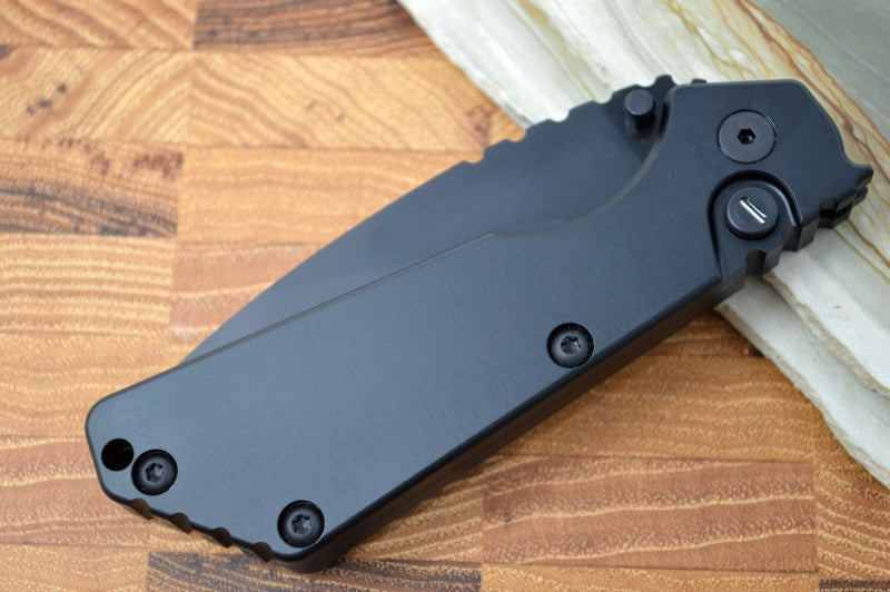 Pro Tech Strider SnG Operator - Black Aluminum Handle / Tritium Push Button / Black Blade 2403-OP