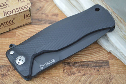Lionsteel SR-11 Black Aluminum Integral Flipper - Black Blade - SR11A-BB - Northwest Knives