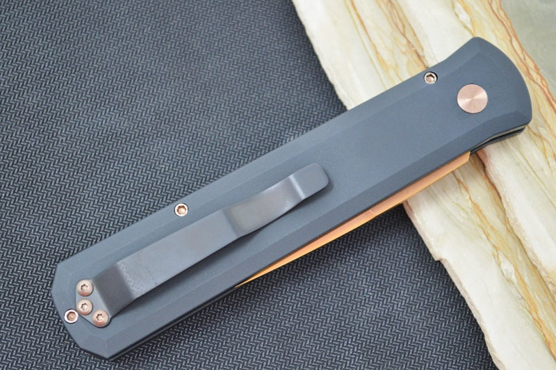 Pro Tech Godfather Auto - Black Aluminum Handle / Rose Gold Coated Blade & Hardware 921-RG