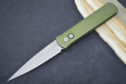 Pro Tech Godfather Auto - OD Green Aluminum Handle / Blasted Blade 920-GREEN - Northwest Knives