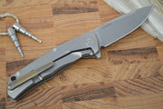 Lionsteel TRE Three Rapid Exchange Bronze Titanium Flipper - TRE-BR - Northwest Knives