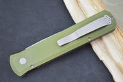 Pro Tech Godfather Auto - OD Green Aluminum Handle / Blasted Blade 920-GREEN - Northwest Knives
