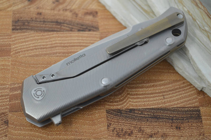 Lionsteel TRE Three Rapid Exchange Bronze Titanium Flipper - TRE-BR - Northwest Knives
