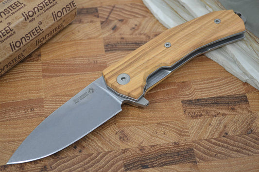 Lionsteel KUR Flipper w/ IKBS Flipper System - Olive Wood - KUR-UL - Northwest Knives