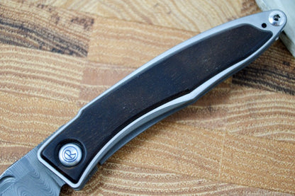 Chris Reeve Knives Mnandi Gentleman's Knife - Macassar Wood Inlay w/ Ladder Damascus (A2)