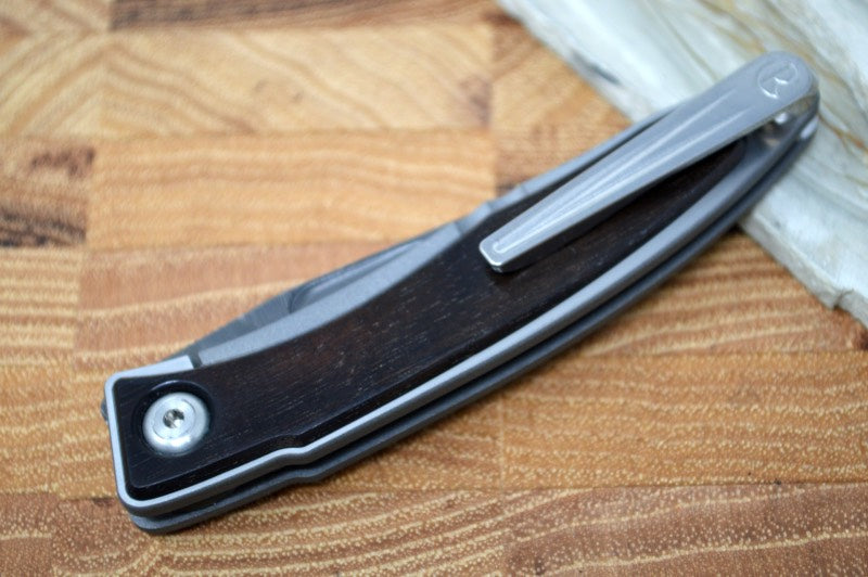 Chris Reeve Knives Mnandi Gentleman's Knife - Macassar Wood Inlay w/ Ladder Damascus (A2)