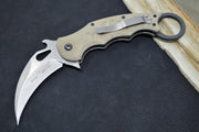 Fox Knives Karambit - Green Micarta Handle / Stonewashed N690Co Blade / Emerson Wave - 479MISW - Northwest Knives