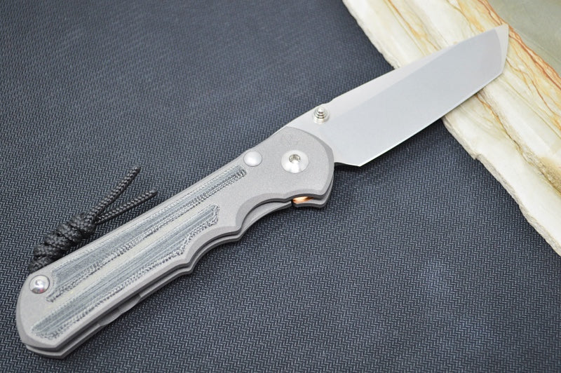 Chris Reeve Knives Large Inkosi LEFT HAND - Tanto - Black Canvas Micarta LIN-1045