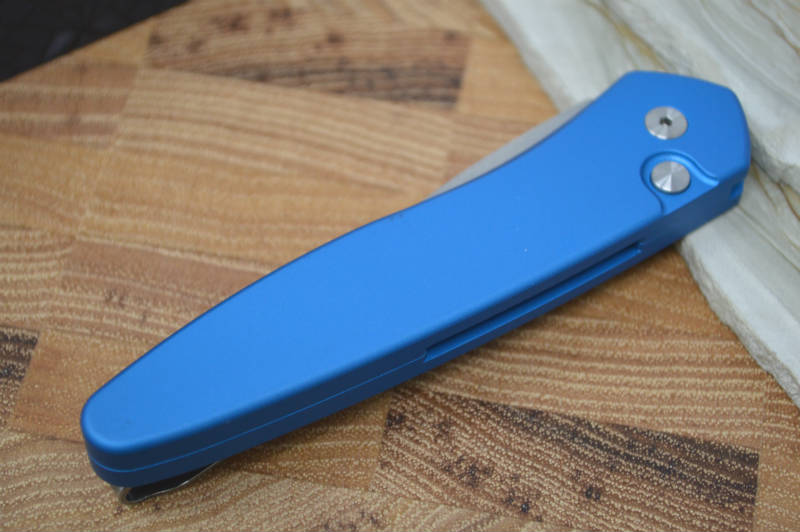Pro Tech Half Breed Auto - Blue Handle - S35VN Stonewash Blade - Northwest Knives