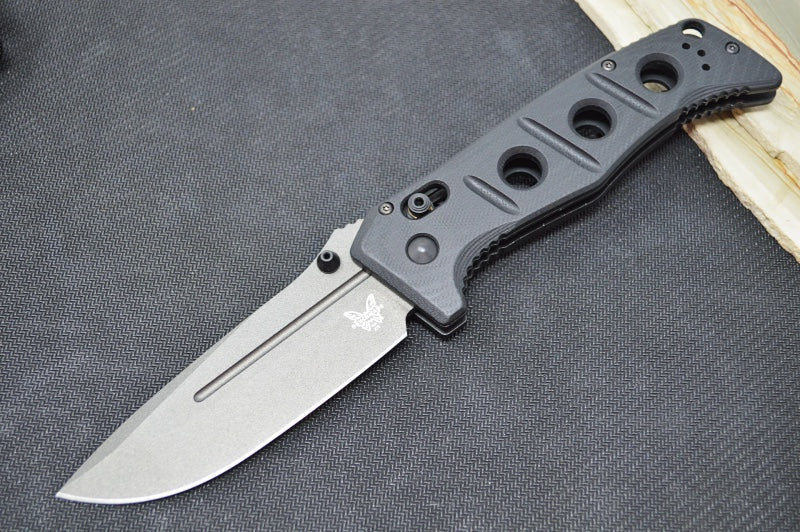 Benchmade 275GY-1 Adamas - Grey CPM-CruWear Drop Point Blade / Black G-10 Handle