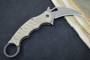 Fox Knives Karambit - Green Micarta Handle / Stonewashed N690Co Blade / Emerson Wave - 479MISW - Northwest Knives