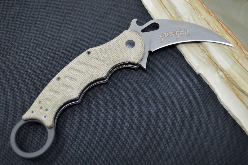 Fox Knives Karambit - Green Micarta Handle / Stonewashed N690Co Blade / Emerson Wave - 479MISW - Northwest Knives