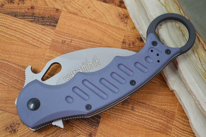 Fox Knives Karambit - Grey Aluminum Handle / N690Co Blade / Emerson Wave - 01FX478