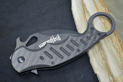 Fox Knives Karambit - Black Carbon Fiber Handle / Black N690Co Blade / Emerson Wave - 479CG10
