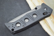 Benchmade 275SGY-1 Adamas - Grey CPM-CruWear Drop Point Combo Blade / Black G-10 Handle - Northwest Knives
