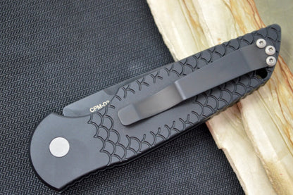 Pro Tech Tactical Response 3 Auto - Black Handle / Fish Scales / Black D2 Blade with Partial Serrate TR-3-X2-D2