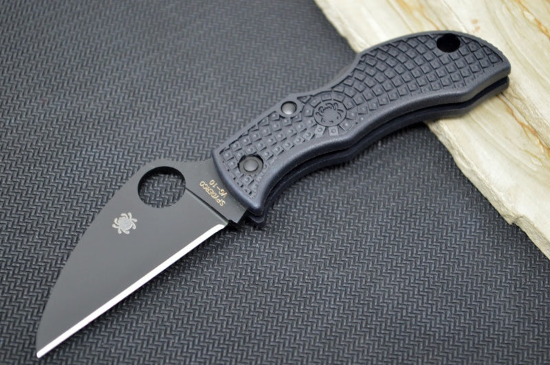 Spyderco ManBug- Black FRN Handle / Black VG10 Wharncliffe Plain Edge Blade MBKWPBK