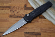 Piranha Knives "Prowler" - 154CM Stonewash Blade / Black Aluminum Handle - Northwest Knives
