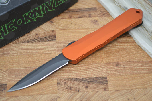 Heretic Knives Manticore S OTF - Orange Handle / Black DLC Recurve Blade