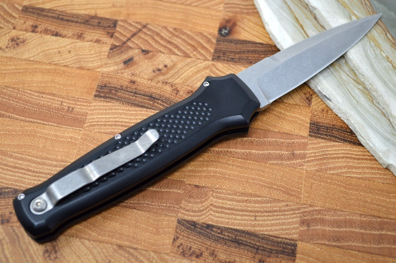 Piranha Knives "Prowler" - 154CM Stonewash Blade / Black Aluminum Handle