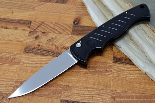 Piranha Knives "Pocket" - Polished 154CM Blade / Black Aluminum Handle