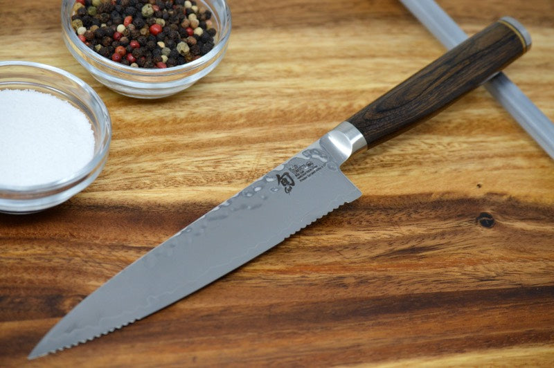 Shun Premier - 6.5" Serrated Utility - 69 Layered Damscus - Made in Seki City, Japan