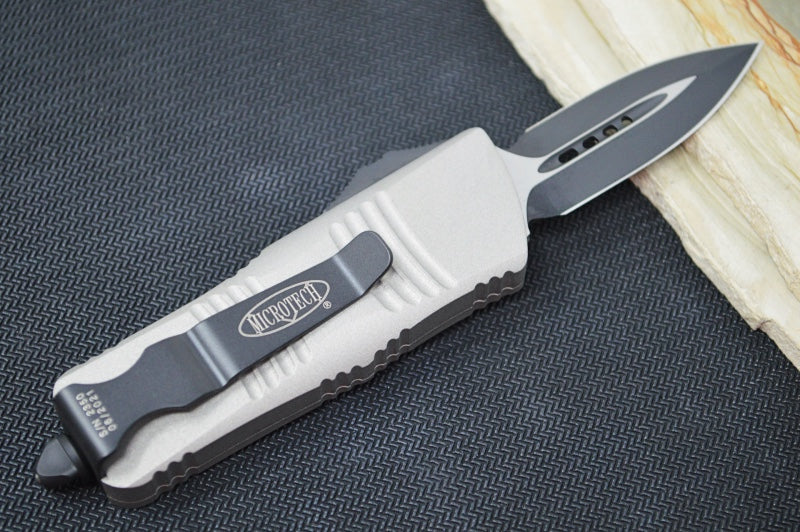 Microtech Mini Troodon OTF - Dagger Blade / Stonewash Finish / Titanium Gray Handle 238-1TG