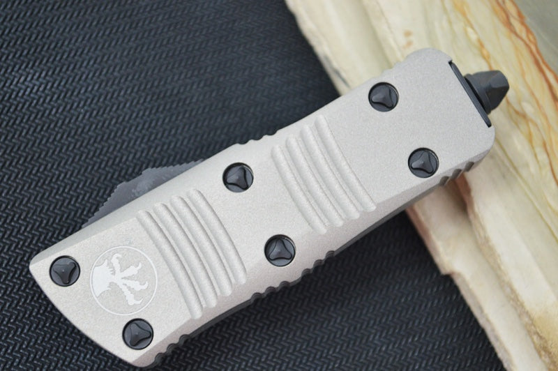 Microtech Mini Troodon OTF - Dagger Blade / Stonewash Finish / Titanium Gray Handle 238-1TG