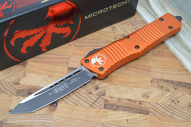 Microtech Combat Troodon OTF - Tanto Black Blade / Orange Handle - 144-1OR - Northwest Knives