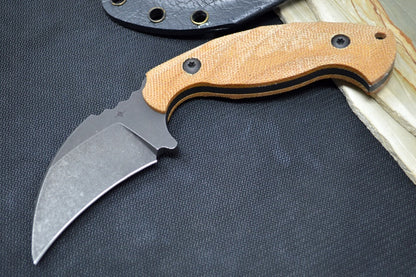 Toor Knives Karsumba - Black Oxide Finished Blade / CPM-S35VN Steel / Natural Burlap Micarta Handle / Kydex Sheath