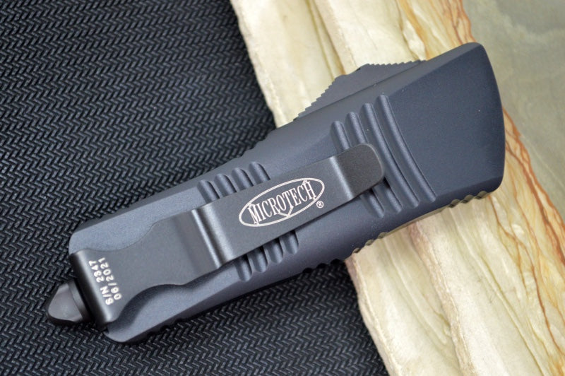 Microtech Mini Troodon Tactical OTF - Dagger Blade / Black Finish / Black Handle & Black Hardware 238-1T