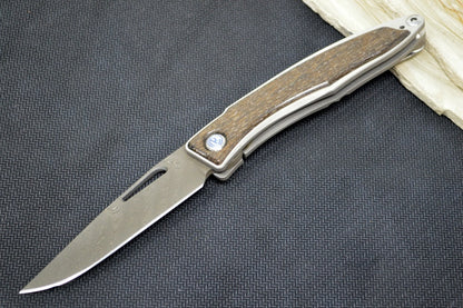 Chris Reeve Mnandi Gentleman's Knife - Bog Oak Inlay - Boomerang Damascus (A1)