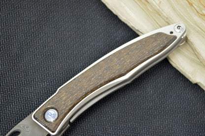 Chris Reeve Mnandi Gentleman's Knife - Bog Oak Inlay - Boomerang Damascus (A1)