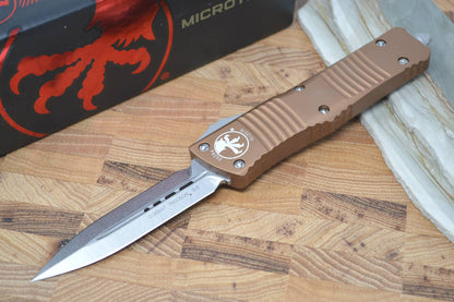 Microtech Combat Troodon OTF - Double Edge / Stonewash Blade / Tan Body - 142-10TA - Northwest Knives