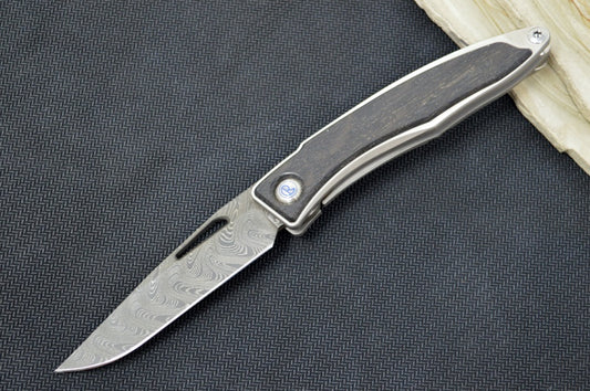 Chris Reeve Mnandi Gentleman's Knife - Bog Oak Inlay - Boomerang Damascus (A2)