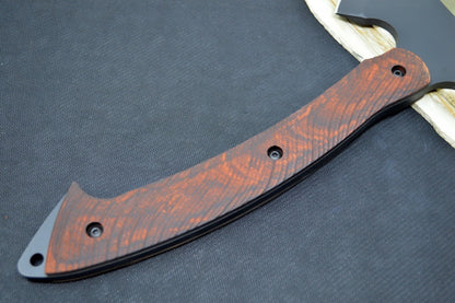 Toor Knives Camp Axe - Fluted Walnut Wood Handle / Socom Black KG Gunkote D2 Blade / Leather Sheath 850022587320