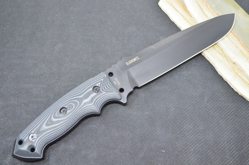 Hogue Knives EX F01 - G10 GMascus Black Handle Scales / A2 Tool Steel Blade / Drop Point 35159