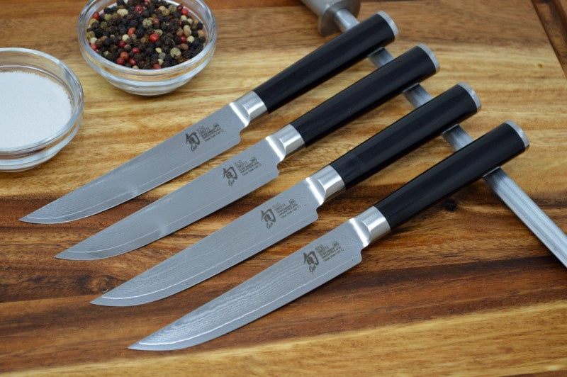 Shun Classic - 4pc Steak Knife Set - 69 Layered Damascus - Made in Seki City, Japan