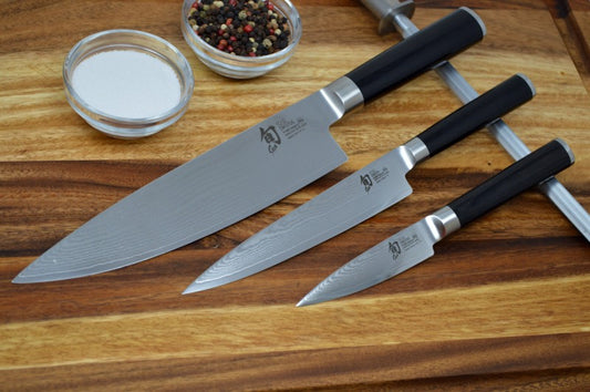 3pc Kershaw 9 Chef's Kitchen Knife, Sharpener, & Task Master
