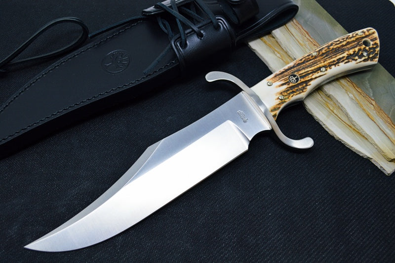 Boker Bowie Fixed Blade - Genuine Stag Handle / N690 Bowie Blade 121547HH - Northwest Knives