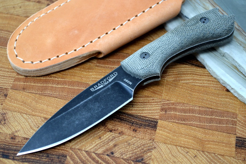 Bradford Knives Guardian 3 - 3D OD Green Micarta Handle / M390 Blade / Sabre Grind 3S-102N-M390 - Northwest Knives