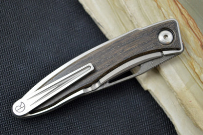 Chris Reeve Mnandi Gentleman's Knife - Bog Oak Inlay - Boomerang Damascus (A3)